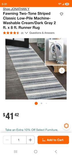 Striped Hallway Runner Rug 2ft x 8ft
