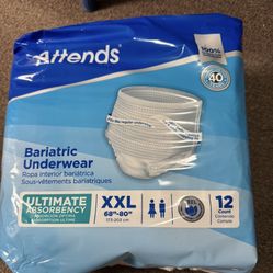ATTENDS DISPOSABLE WOMEN's BARIATRIC UNDERWEAR. XXL