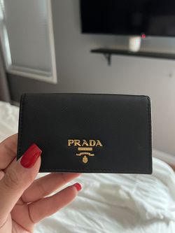 Prada Saffiano Card Case Leather Genuine