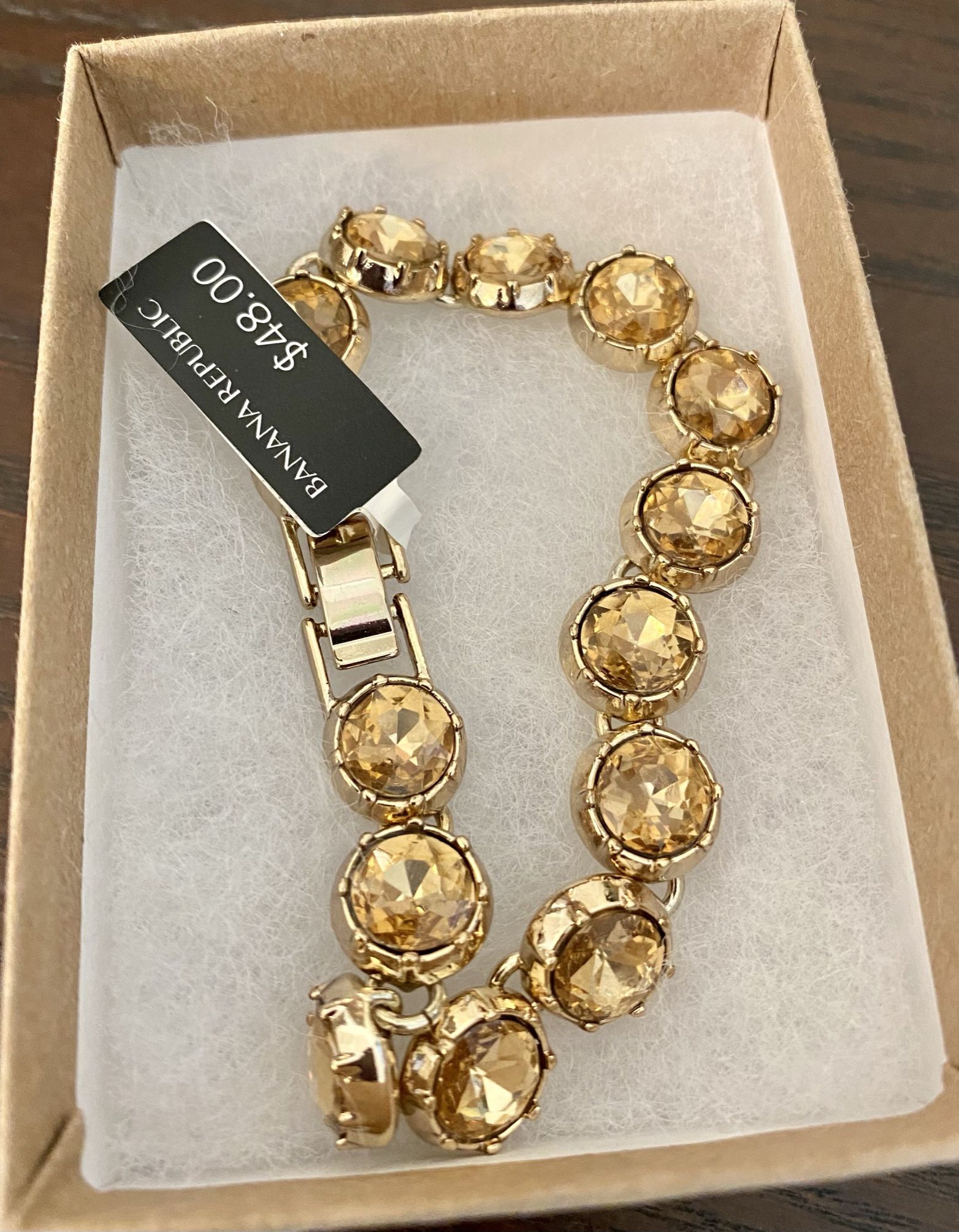 Banana Republic 7” Bracelet Smoky Quartz NEW W/Tags