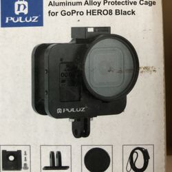 PULUZ Aluminium Housing Case Alloy Protective Skeleton Frame with 52mm UV Lens for GoPro Hero 8 Black Action Camera 