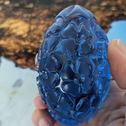 WATERFORD BLUE CRYSTAL EGG 