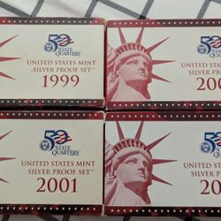 1999 to 2002 United States Silver Proof set!!!