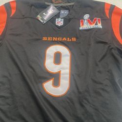Super Bowl, Joe Burrow Jersey With Super Bowl Patch And Signature