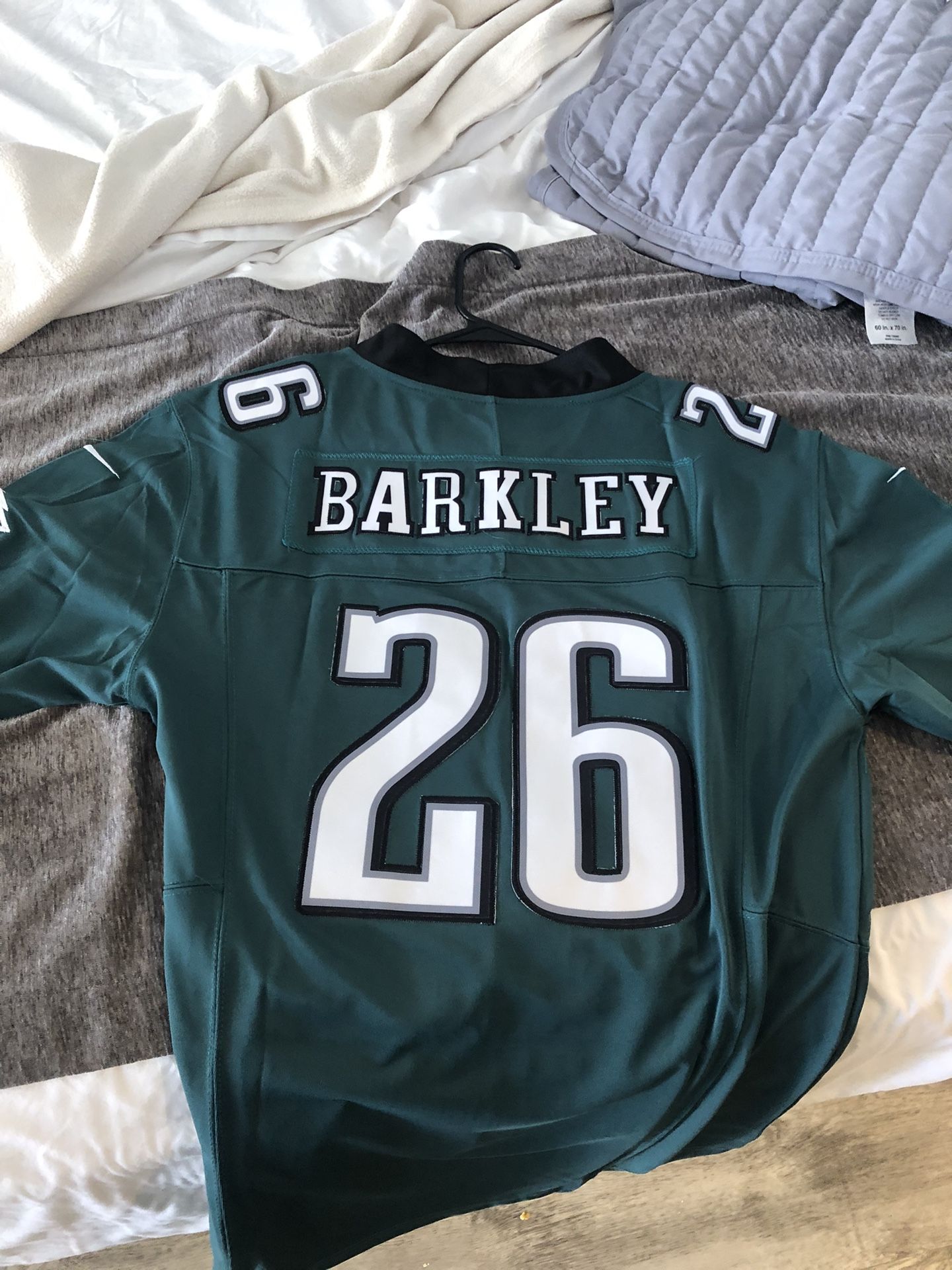 Saqoun Barkley Midnight Green Super Bowl Jersey