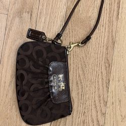 Brown Coach Wristlet 