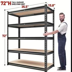 72''H Storage Shelves Metal Storage Shelving Unit