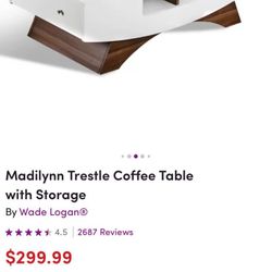 White Coffee Table with Storage
