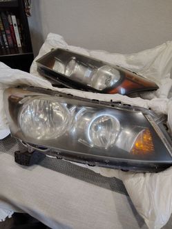 2008-2012 Honda Accord Sedan JDM Chrome Amber Corner Headlight Lamps Pair
