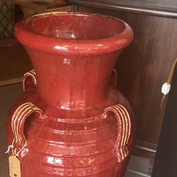 Red Glazed Pottery Urn