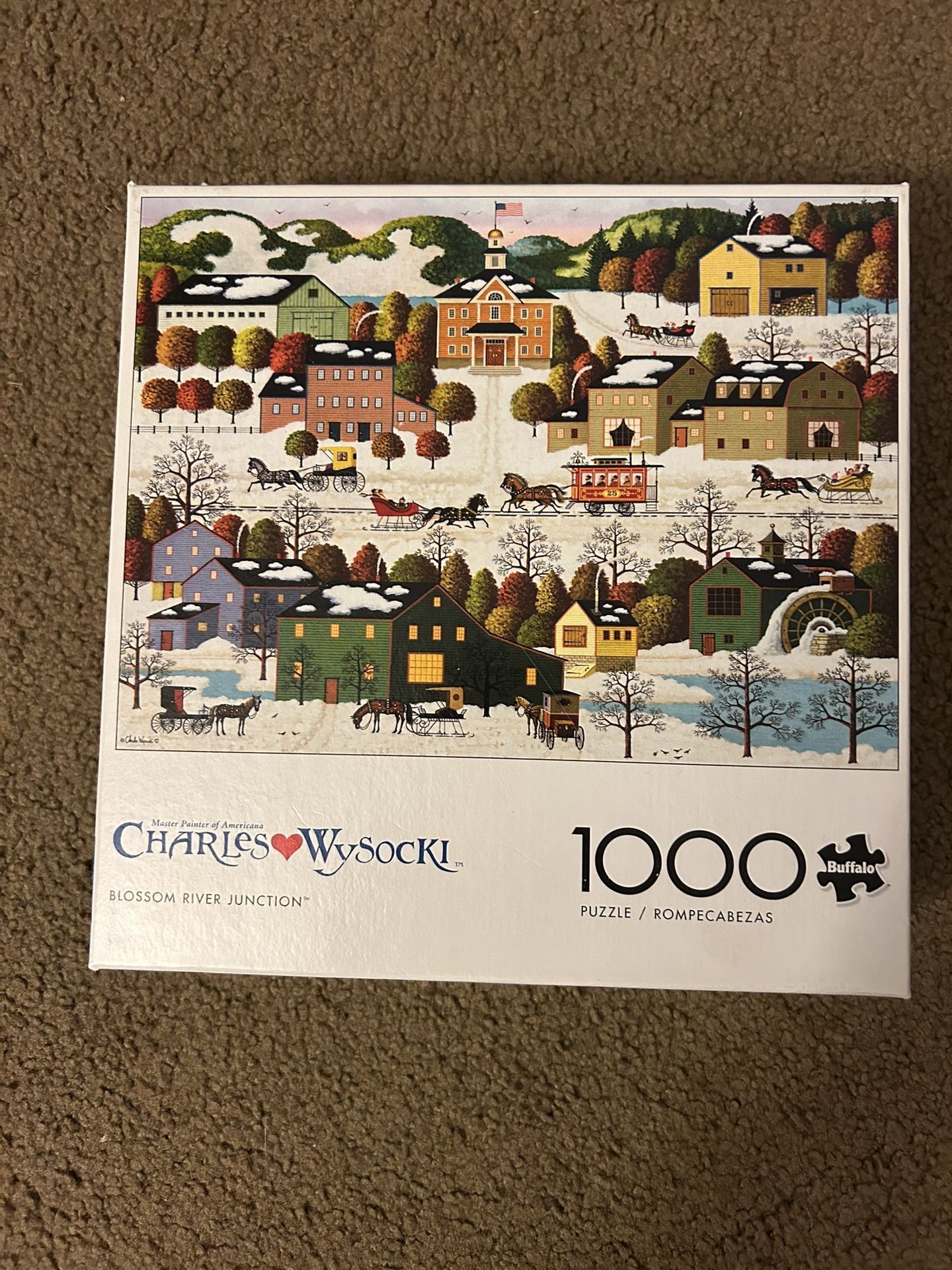 BUFFALO GAMES PUZZLE: “Blossom River Junction” By Charles Wysocki, 1,000 Pieces