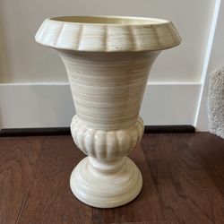 Available! Ceramic Ivory Urn Shaped Flower Vase Made In USA