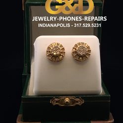 “10K Gold with Natural Diamond Earrings”