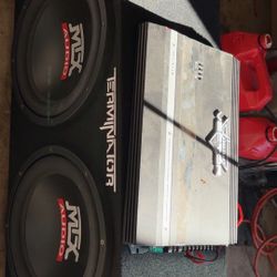 2 12 Inch MTX AUDIO SUBS W AMP $185