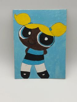 Powerpuff Girls Bubbles Fan Art Canvas Painting