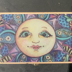 Abstract Moon Wooden Box