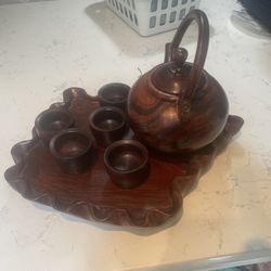 Antique Wooden Tea Set