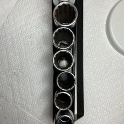 Vintage Craftsman 1/2" Drive 12 Piece 12 Point Deep Well SAE Socket Se