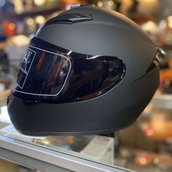 Motorcycle Helmet New Dot Flat Black $120 With Smoked Visor 