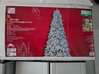 Viral home depot 2025 starry light flocked 9ft tree christmas