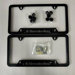 2PCS Carbon Fiber  License Plate Frame Cover Holder-aluminum.