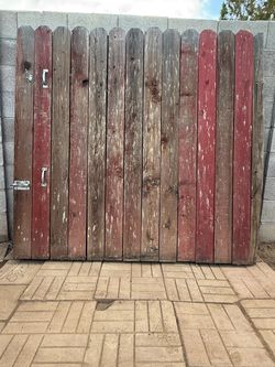 Heavy Double sided swinging Fence Gate. metal frame inside