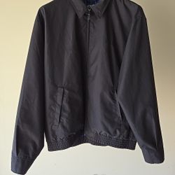 Vintage Ralph Lauren Chaps Jacket Men XL Black Harrington Coat Flannel Lined
