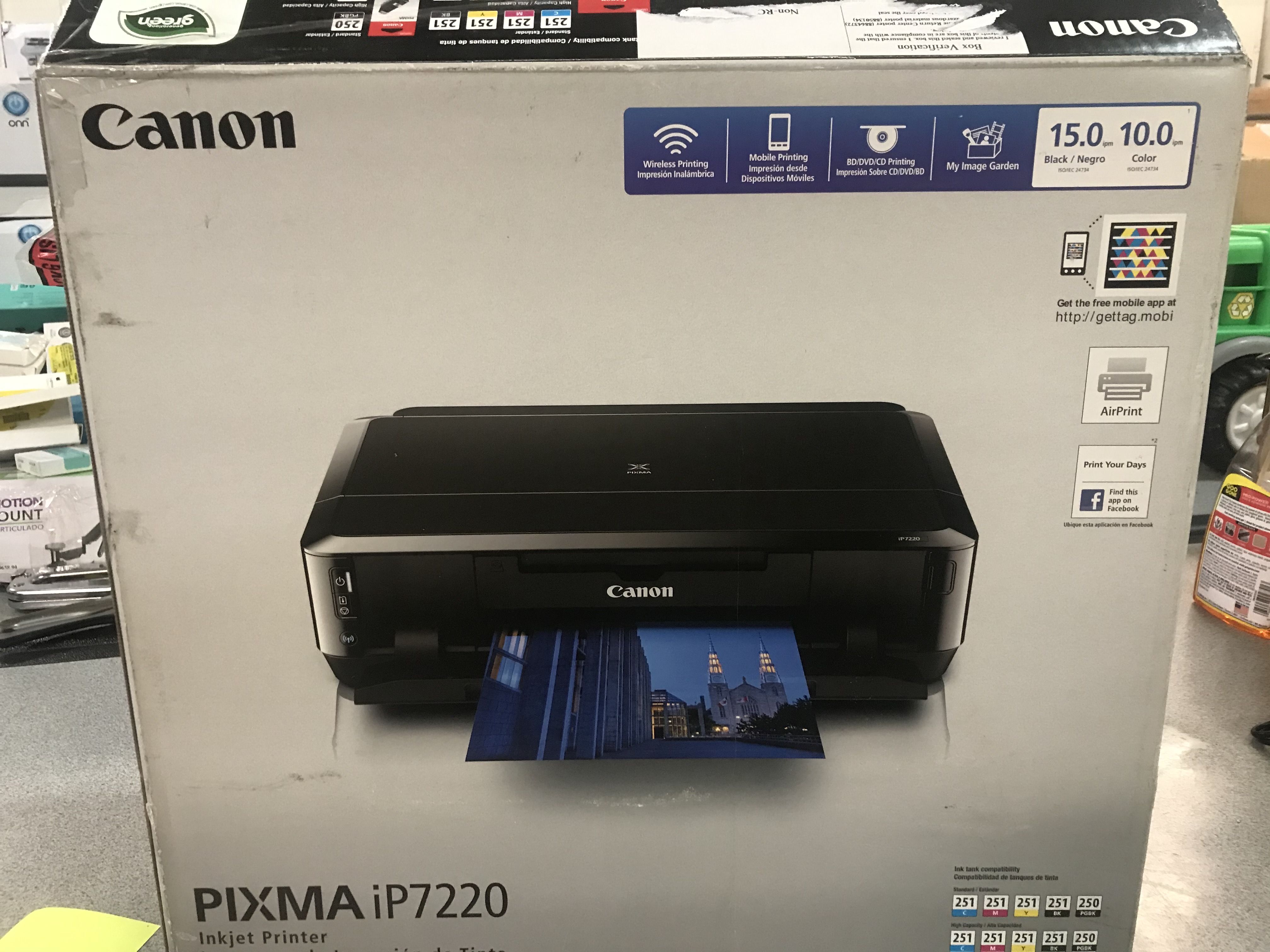 Canon PIXMA iP7220 Inkjet Printer Wireless, Mobile, & BD/DVD/CD