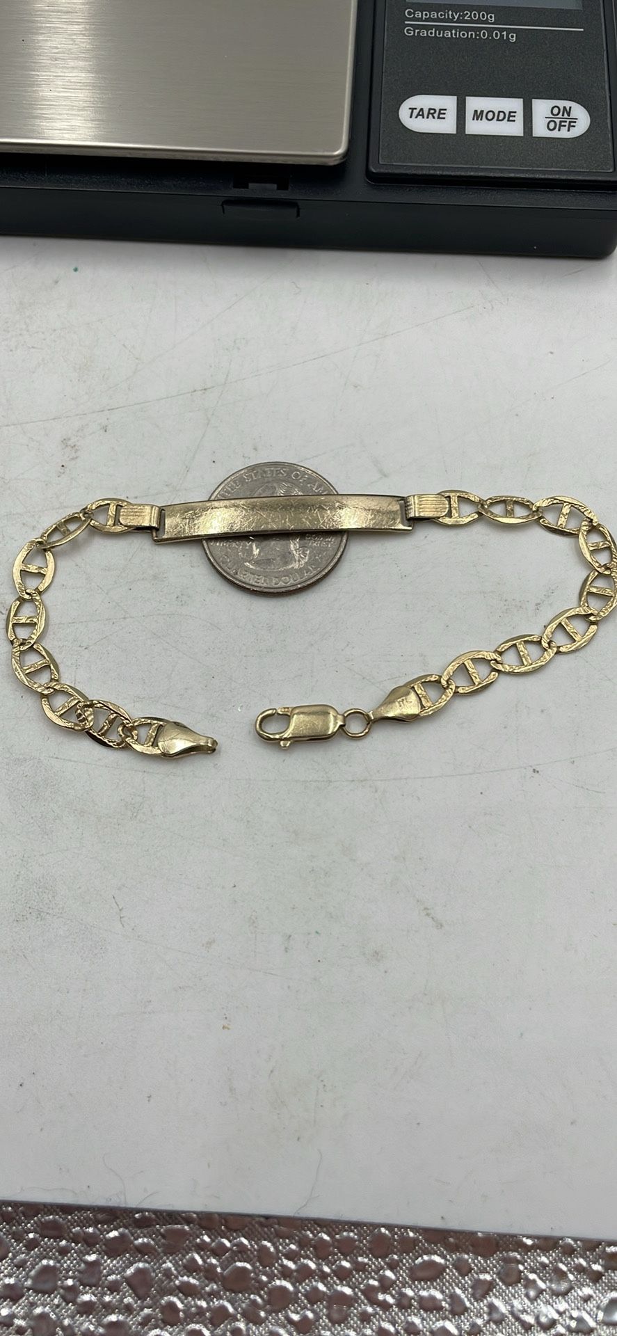 14K Gold ID Bracelet, Not Engraved, 8.75” - 8.97 Grams