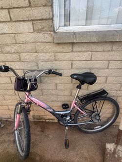 Girls Pink and Gray Cruiser Bicycle