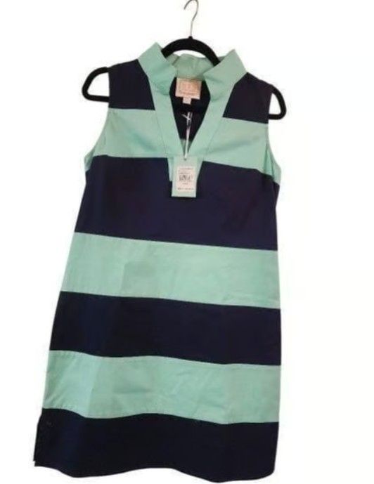 Sail to Sable shake it all NWT sleeveless shift dress cabbage and navy size Medi