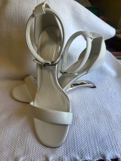 Alexander McQueen Women White Leather Arc Naked Heel Sandal Size 41