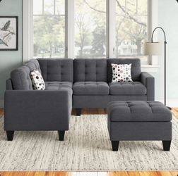Upholstered L-Shaped Sectional Left Hand Facing