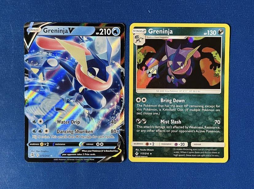 Pokémon Greninja 2 Card Set - Holo Rare Pokémon Cards All NM Includes Greninja V