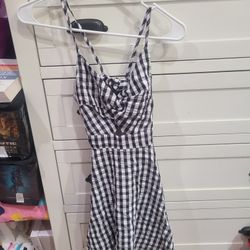 New. Mini, Black/White Gingham Sun Dress.