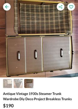 Good DEAL Old Wardrobe Trunk For Project for Sale in Santa Monica