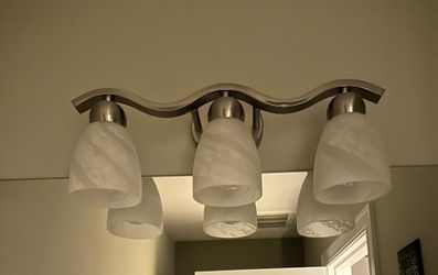 3 Light Nickel and Glass Bath Light 