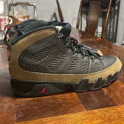 Tenis Jordan 9 Retro Olive Black Red Size 12