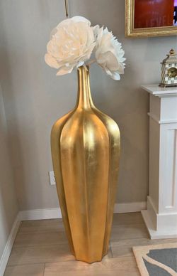 gold floor vases