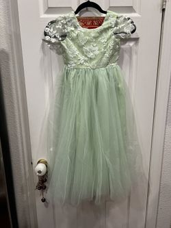 Girls Pastel Tulle Formal Dress With Lace