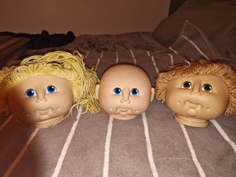 Vintage 1984 Martha Nelson Thomas Cabbage Patch Kids Doll Heads Lot of 3