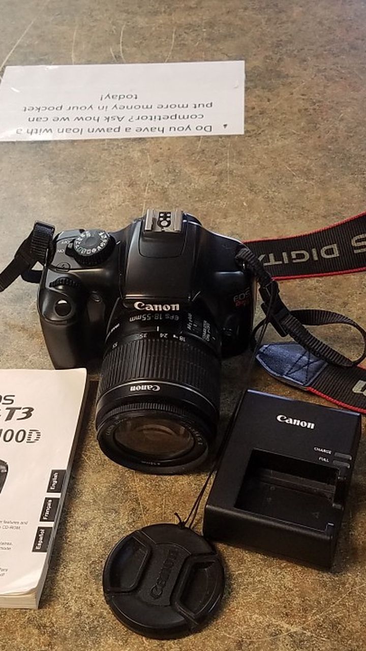 CANON EOS REBEL T3 1000D 12.2MP DIGITAL SLR CAMERA WITH CHARGER BATTERY MANUAL & BAG NO MEMORY CARD PRICE FIRM NO TRADES NO DELIVERIES