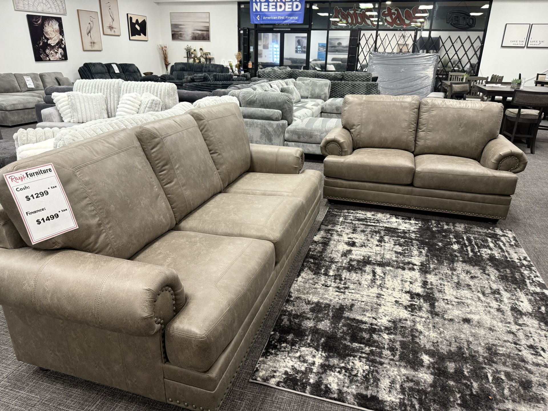 2pc Brown Sofa & Loveseat Set - Free Delivery Promo 