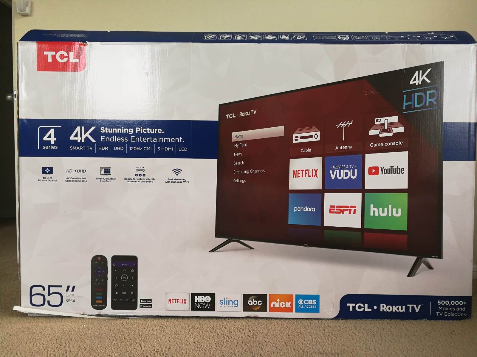 New TCL Roku 4K UHD HDR Smart TV HDTV