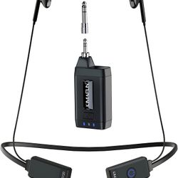 2.4G Wireless in Ear Monitor System, Stereo IEM System Neckband Headphone Earphone for TIK Tok Live Broadcast, YouTube Live Streaming, Live Sound Card