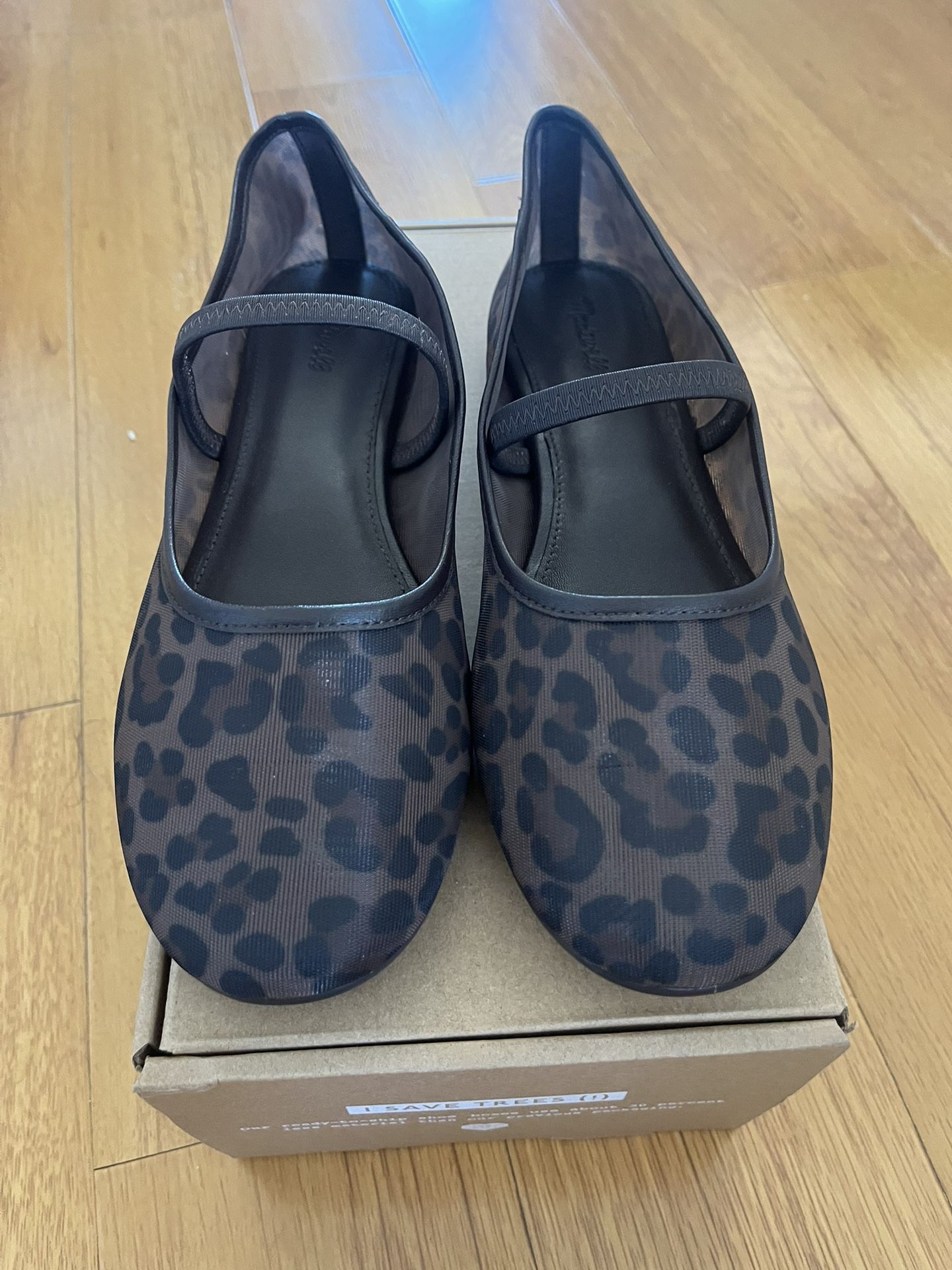 Madewell The Greta Ballet Flat In Leopard Mesh Size 9.5