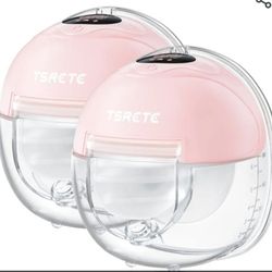 TSRETE S23 Double Wearable Hands-Free Breast Pump NEW SEALED PINK 2 IN PACK
