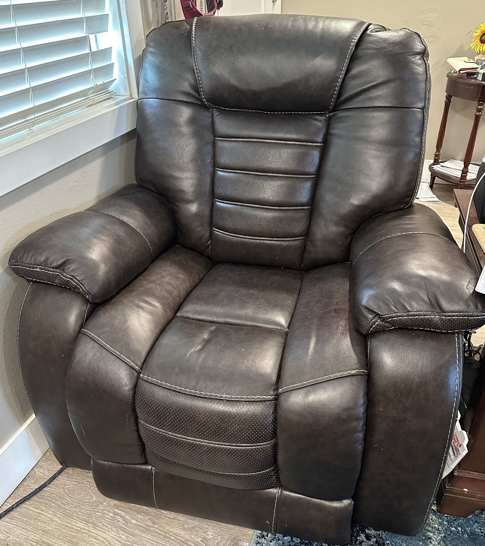 Leather Power Recliner 