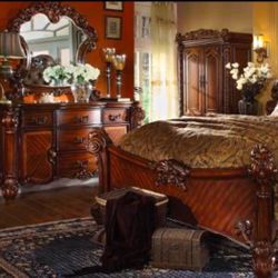 Cherry Wood Queen Bedroom Set * My Lost Your Gain**