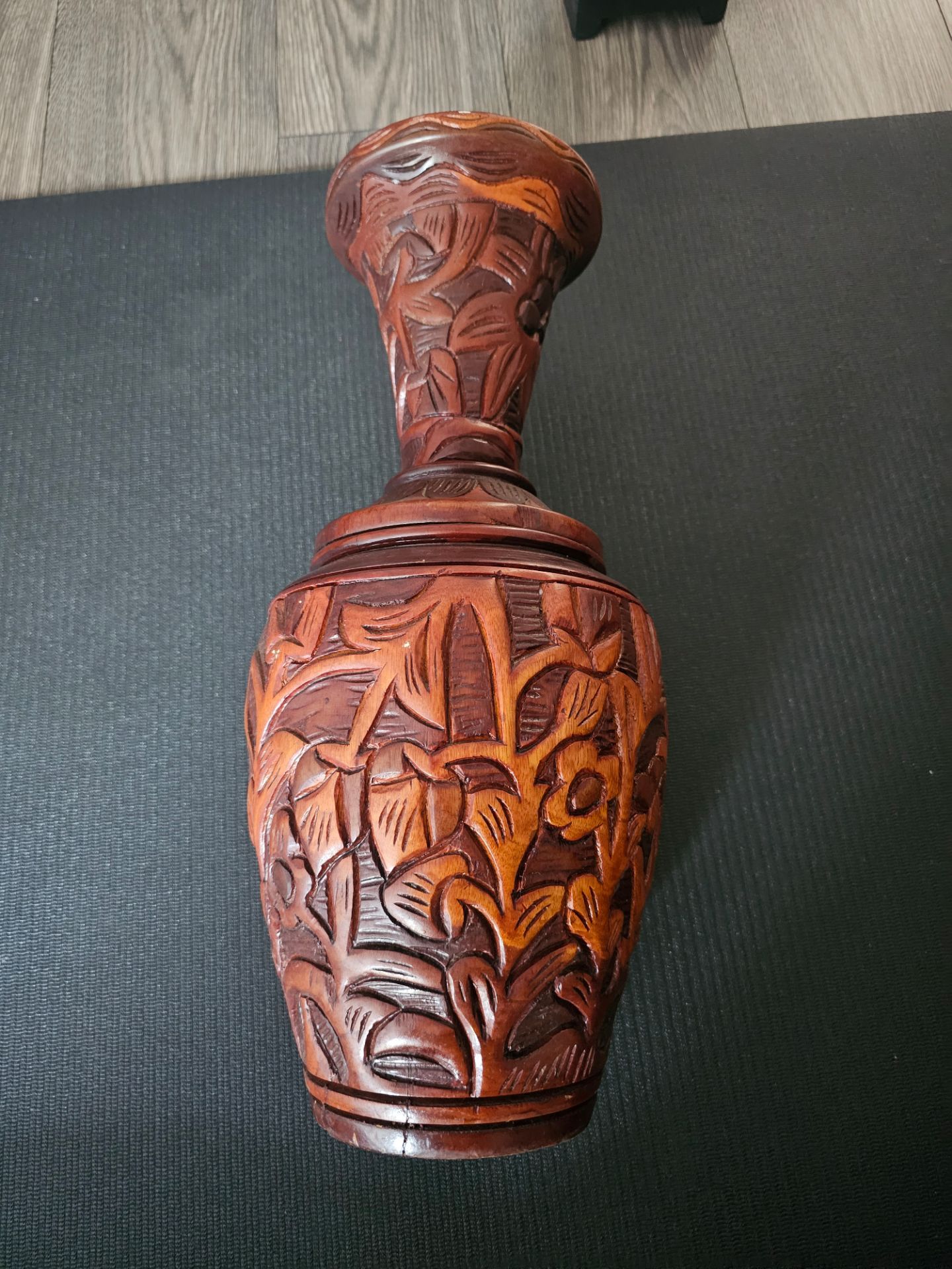 Hatian Handcarved wood vase